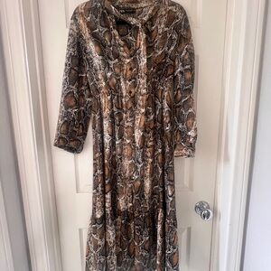 Zara Brown Snake Print Dress
